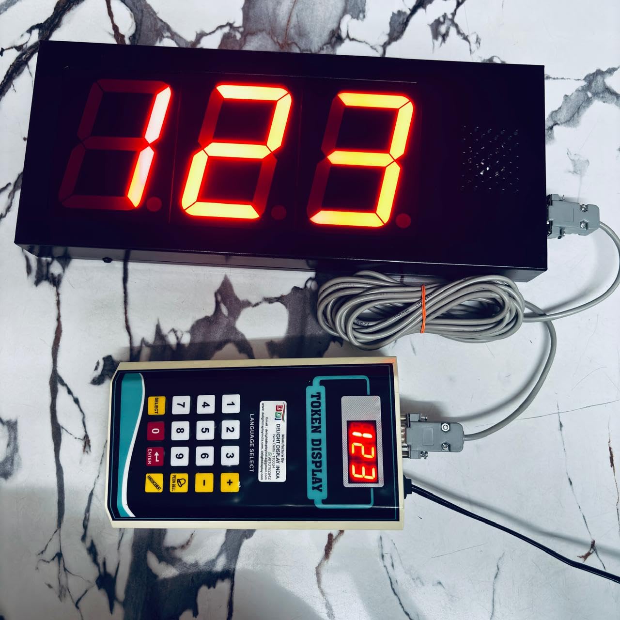 Latest 3 Digits Token Display System with Ding-Dong Bell Sound, 4 Inch Character Height And 5 Meter data Cable Designed for Banks, Hospital, Clinics, Restaurants, Aadhar kendra etc.-image-23