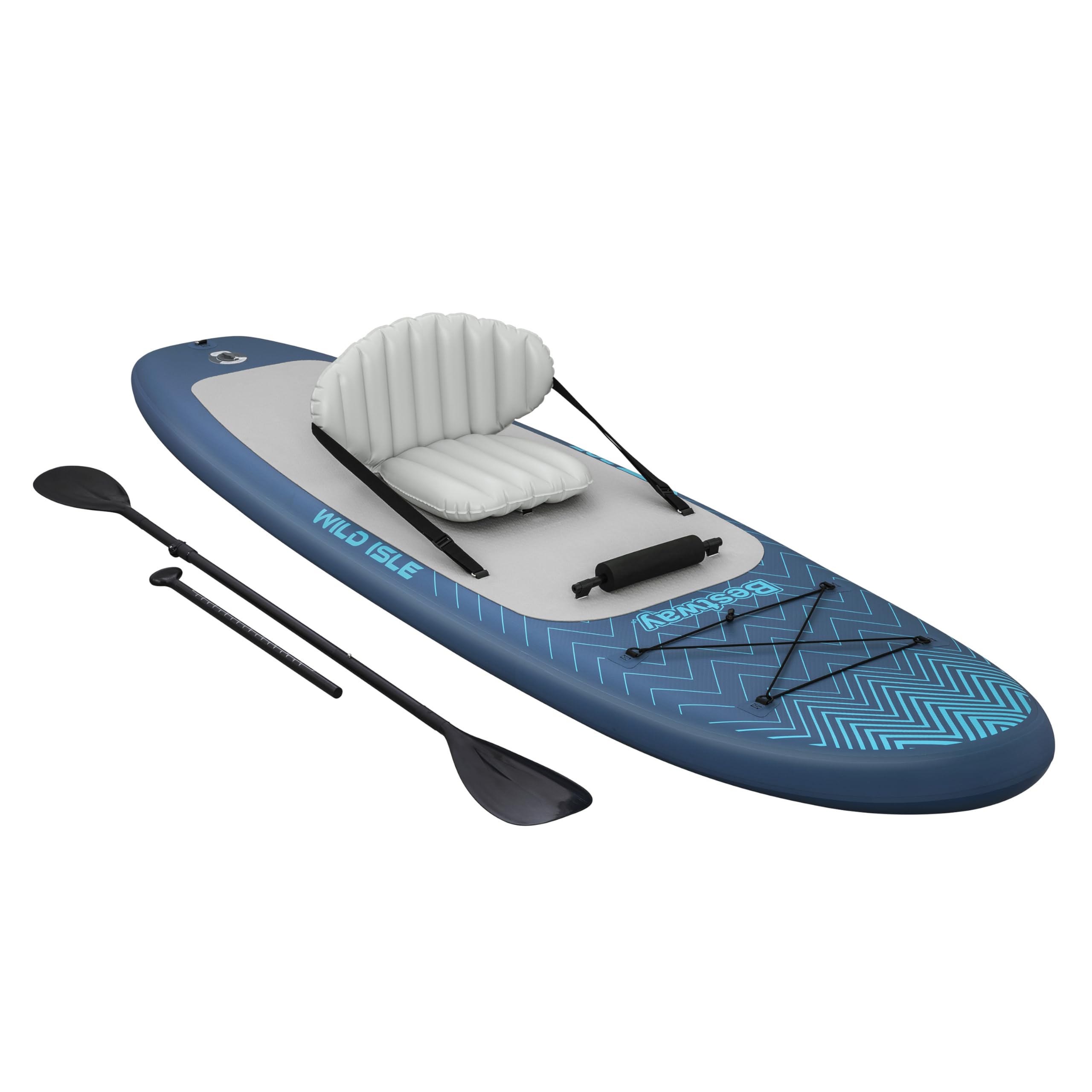 Bestway Wild Isle SUP Board Set mit Sitz 305x84x15 cm – Aufblasbares Stand Up Paddle Board & Kajak-Option, Allround Board bis 130 kg, inkl. Doppelpaddel, Pumpe & Rucksack