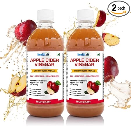 Healthvit Apple Cider Vinegar 500ml - With Mother Vinegar- Pack of 2