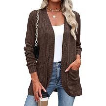 Halife Womens Cardigan Sweaters with Pockets Lightweight Casual Cardigan | Long Sleeve Open Front Flowy Dressy Soft Light Weight Cardigan Sweater Casual Jacket Summer Fall Fashion
