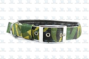 The DDS Store Army Print Collar with Padding for Dog (Medium (34-44 cm Neck x 2.5 cm Width))