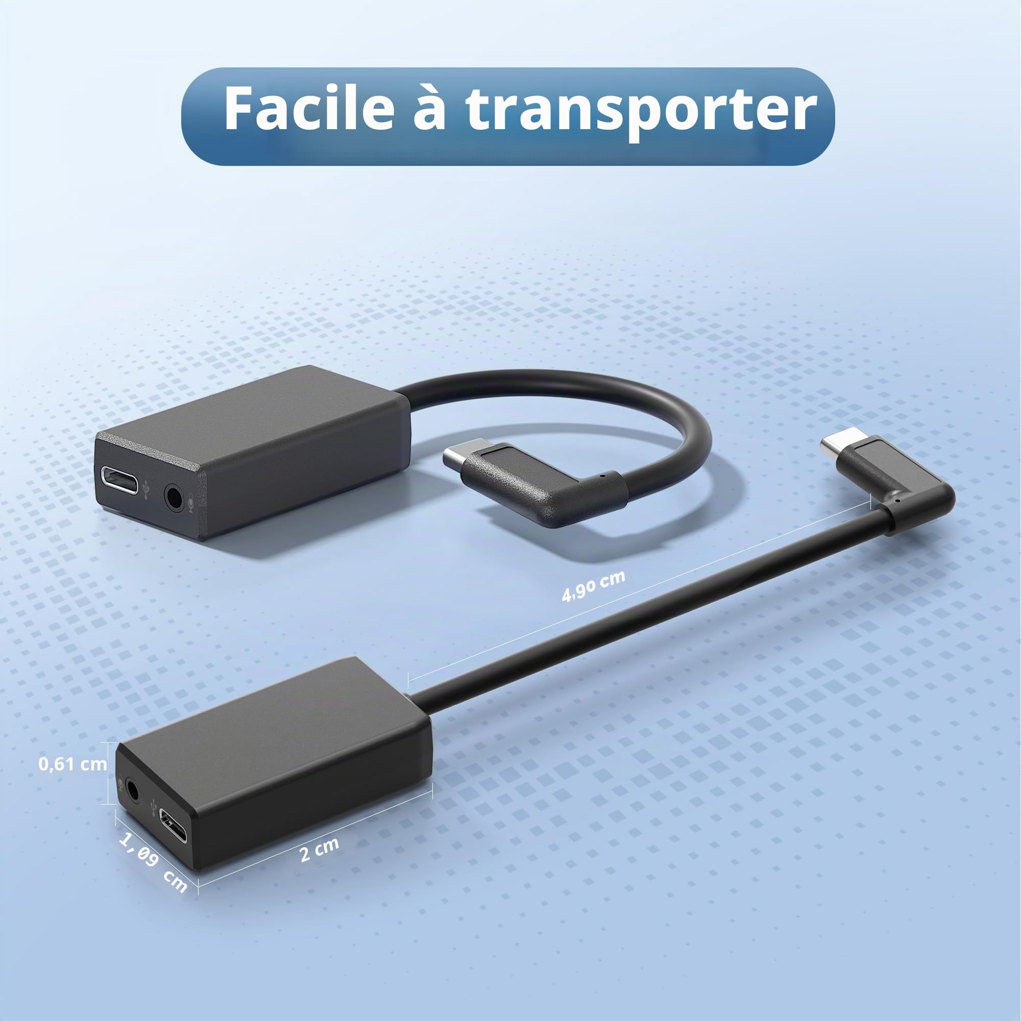Adaptateur de Micro Externe avec connecteur de Type C pour caméra GoPro Hero Toutes Les séries convertit Un Microphone de 3,5 mm