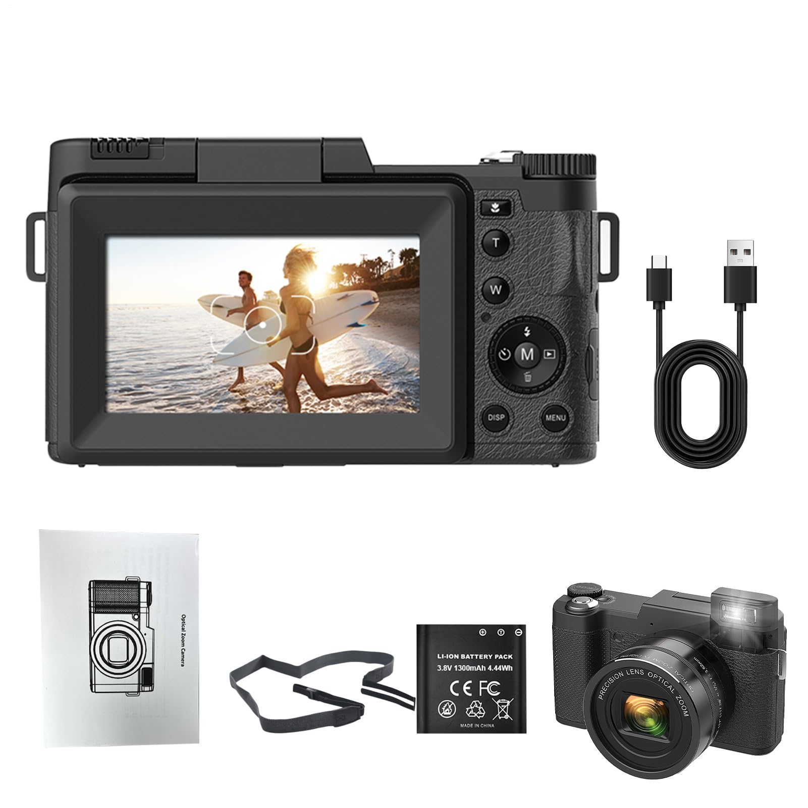 Fotocamera digitale 4K con zoom ottico 40X | Fotocamera avanzata per | vlogging con sensore da 48 megapixel | Forniture fotografiche multifunzionali per documentari e vlog personali Zoom ottico 40