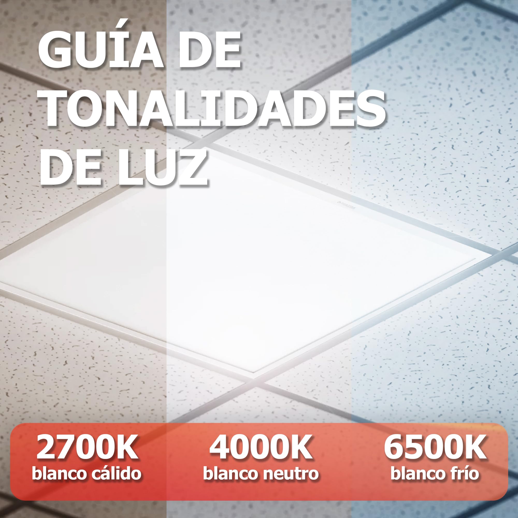 PILA Pack de 4 Paneles LED 60x60 cm, 40W, Luz Blanca Neutra (4000K), No regulable, 4000 Lúmenes, CRI80, UGR22, 35.000h de Vida Útil