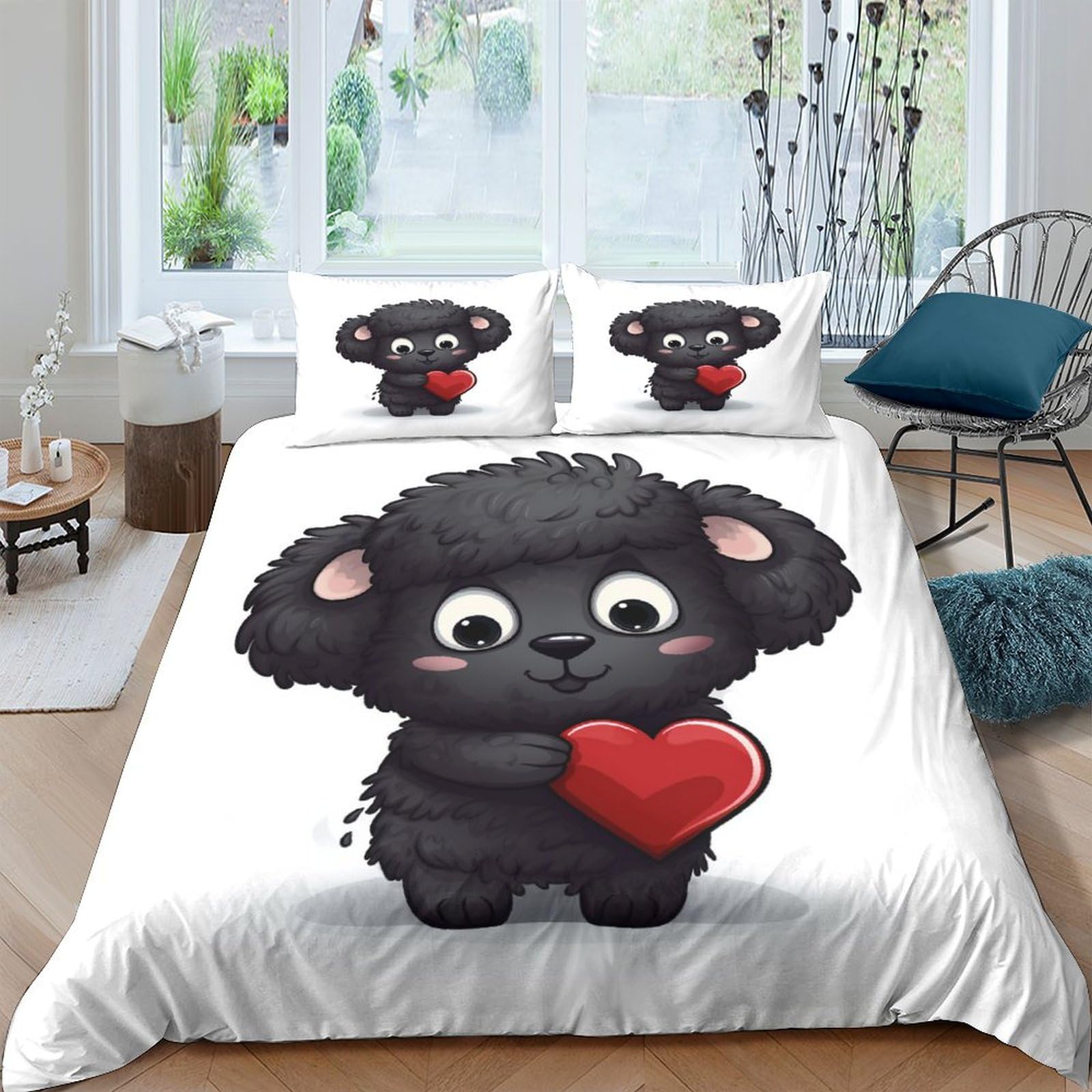 Housse de couette 220x240 hypoallergénique avec fermeture éclair King Size