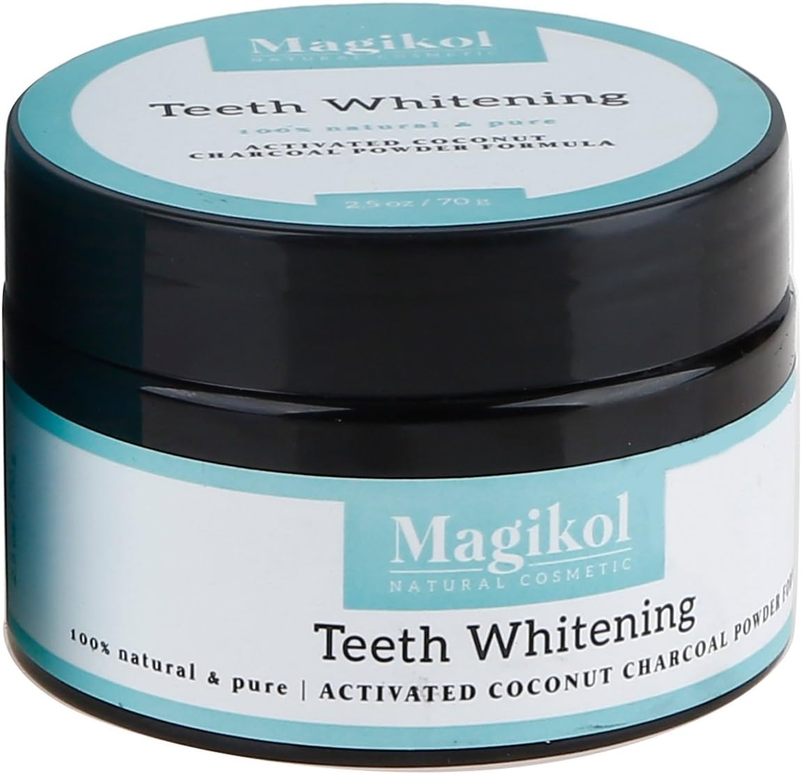 Magikol Teeth Whitening Activated Coconut Charcoal Powder | 100% Pure & Natural Active Whitener | Prime Organic Wow Ingredients- No Fluoride | Better than Gel, Strips,Toothpaste | Extra Large 70g