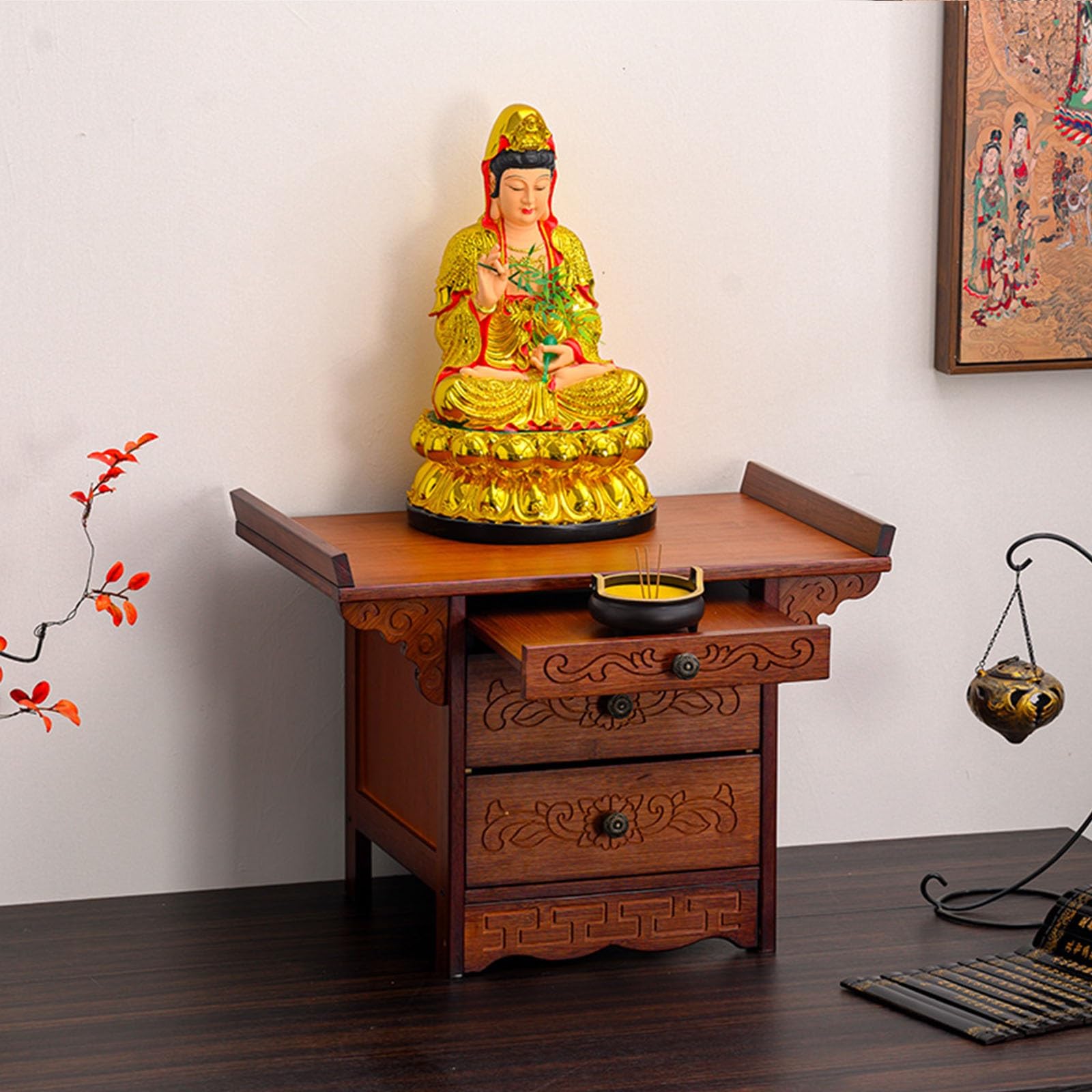 Table d'autel bouddha pour bureau créez un coin méditation et zen à la maison