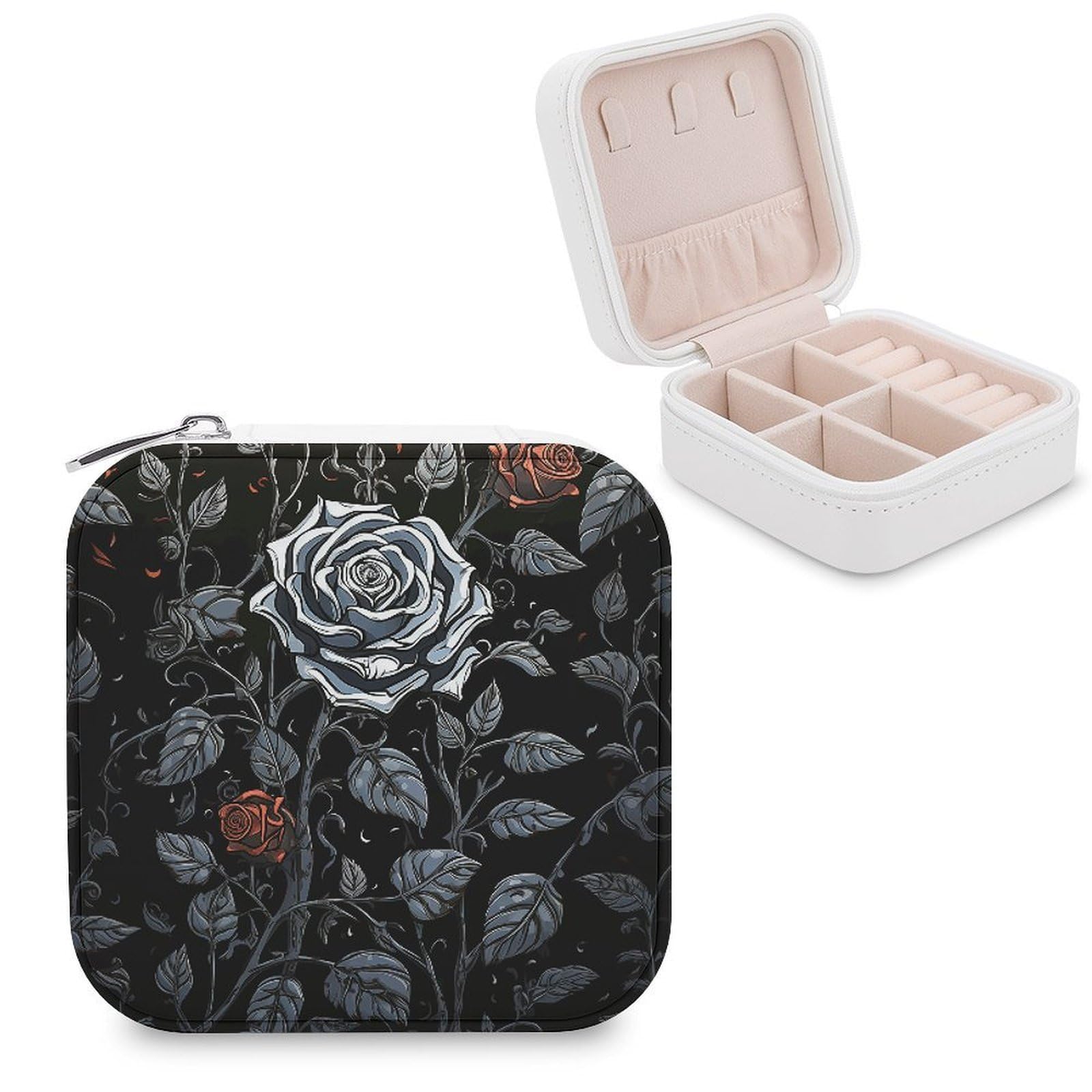 VstaDank Rose Gothic Jewelry Box for Women Custom Travel Jewelry Case Personalized Travel Jewelry Boxes Small Portable Jewelry Organizer Box for Rings Necklaces Bracelets Earring