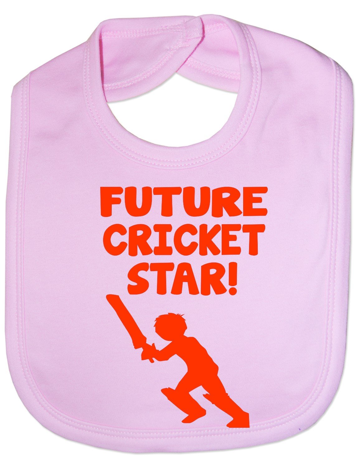 Print4U Future Cricket Star - Funny Baby/Toddler/Newborn Bib - Baby Gift pink