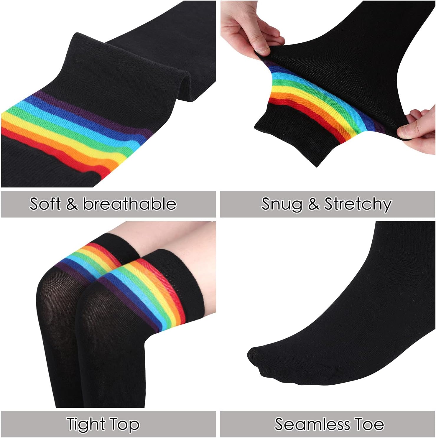 Benefeet Sox Womens Thigh High Socks Girls Novelty Cotton Over the Knee High Socks Funny Crazy Long Stockings Leg Warmers - Image 4