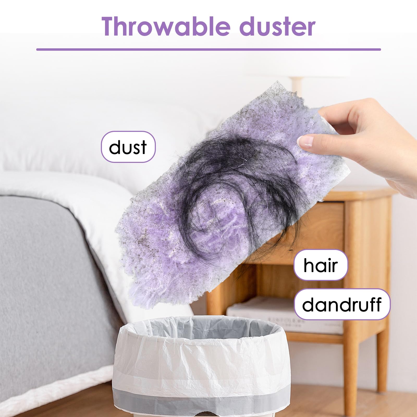Swiffer Recambios de Plumero Atrapapolvo 360° Multisuperficie Suave, 50 Piezas con Mango Adicional