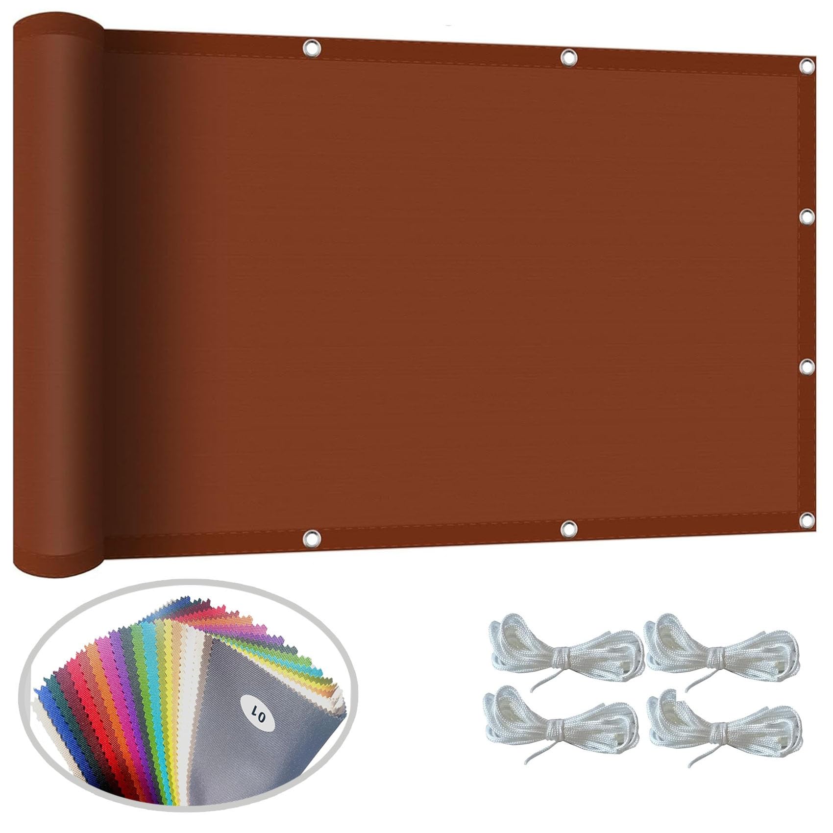 Filet d'ombrage protection solaire 1.4x5m rouge rouille avec oeillets