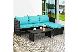 Valita 3-Piece Outdoor PE Rattan Furniture Set - Perfect Patio Couch for Lounging