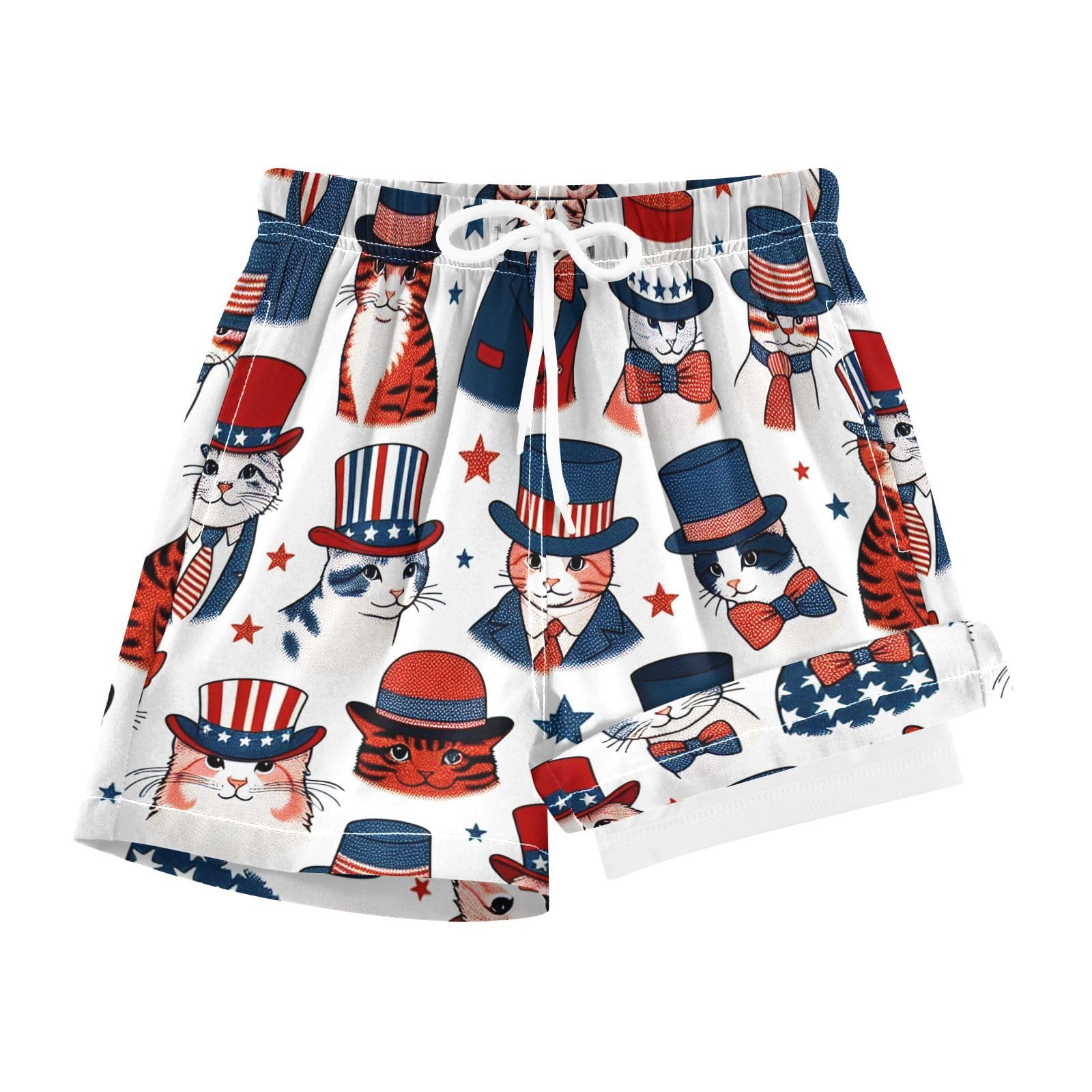 YANENDIE Boy Swim Trunks with Compression Liner Gentleman Cats Boys Swim Shorts Quick Dry Beach Shorts