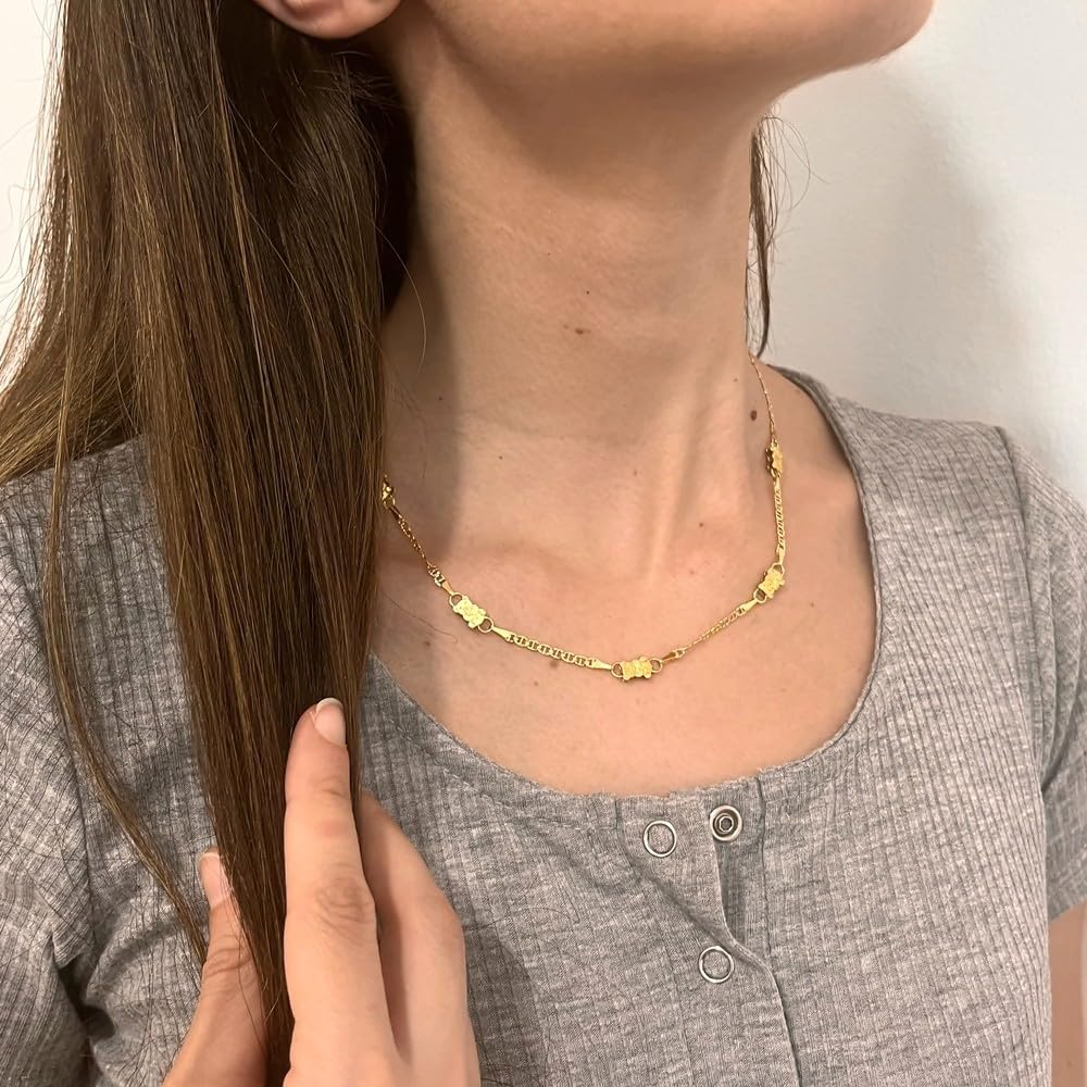Gargantilla oro 18k ositos 45cm. [AA0021]