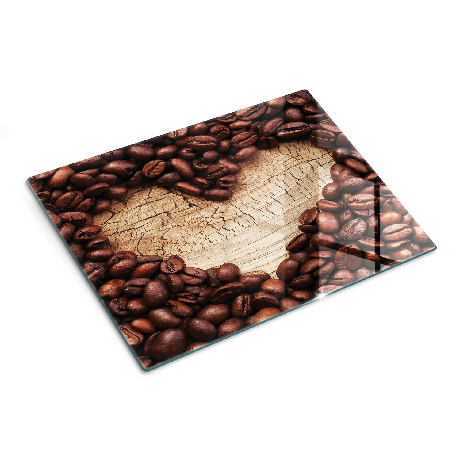 Piastra di protezione e coperchio in vetro 40x30 cm Chicchi di caffè Del