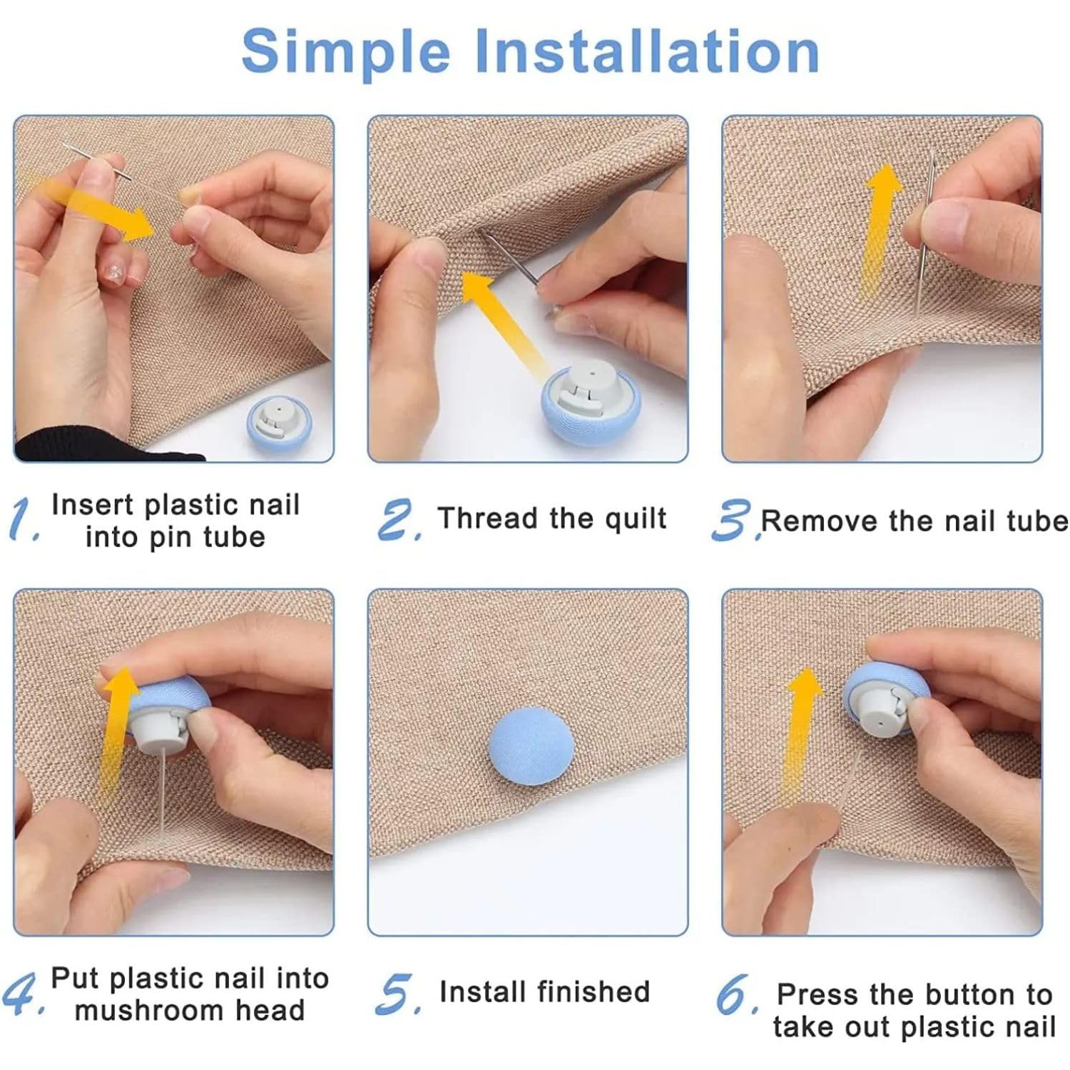 Jeyux Bed Sheet Clips Mushroom Duvet Cover Pins Holding Clips Non-Slip Cover Fixator Comforter Quilt Anti-Movement Bed Quilt Clamps with One-Key Unlock for Blanket (pcs) (8, Blue) 2