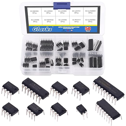 Kit Circuiti Integrati 85 Pezzi - 10 Tipi IC (NE555, LM324, UA741, Ecc.), Per Amplificatori, Timer, Elettronica - Foto 3