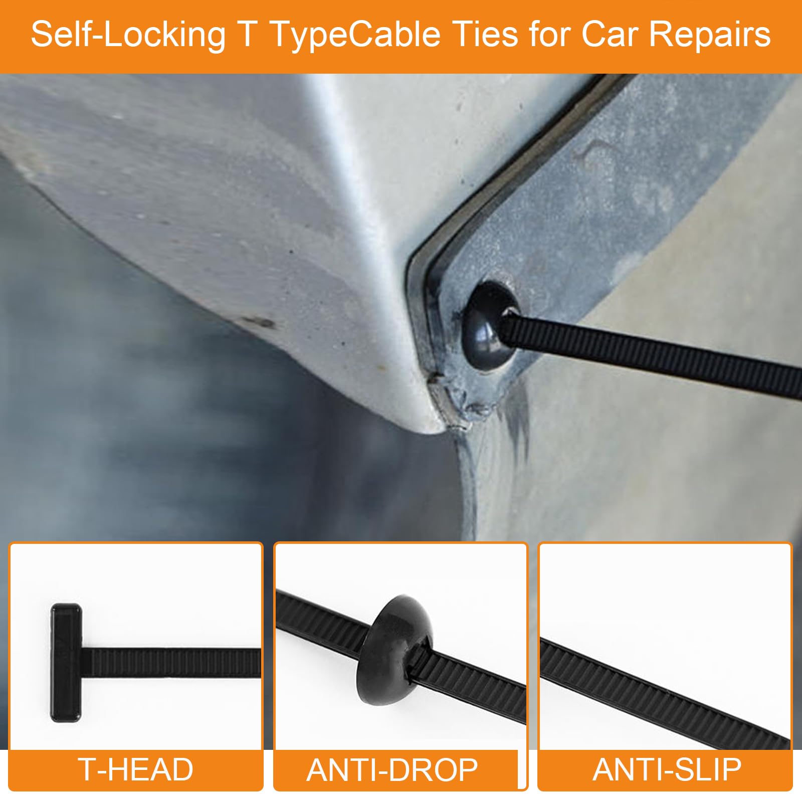 Fibbia Universale per Fascette Stringicavo in Nylon Fibbie Universali in Nylon per Fascette Fermacavi Universal Cable Tie Buckle per Riparazioni Quotidiane Dell'auto 50Pcs (50)