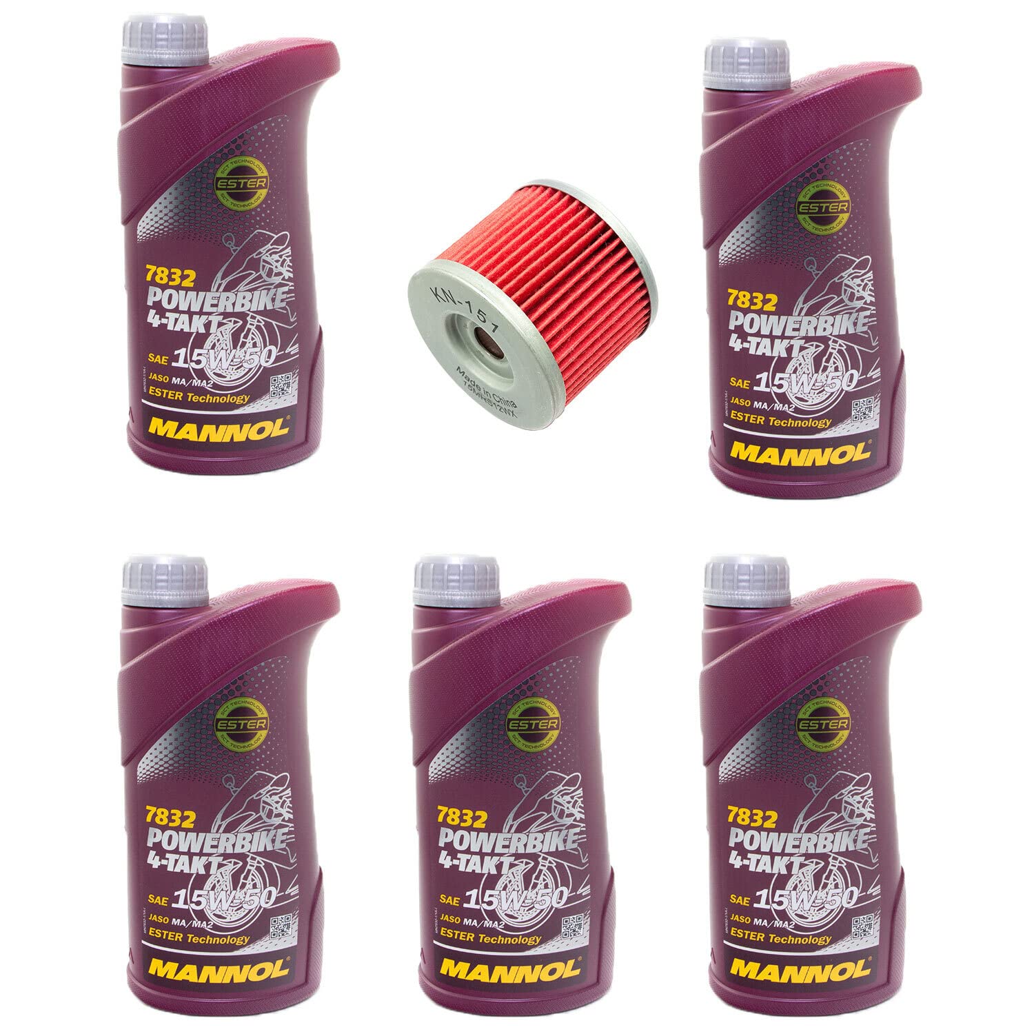 Motoröl Set 15W50 5 Liter + Ölfilter KN151 für BM W MZ/MUZ