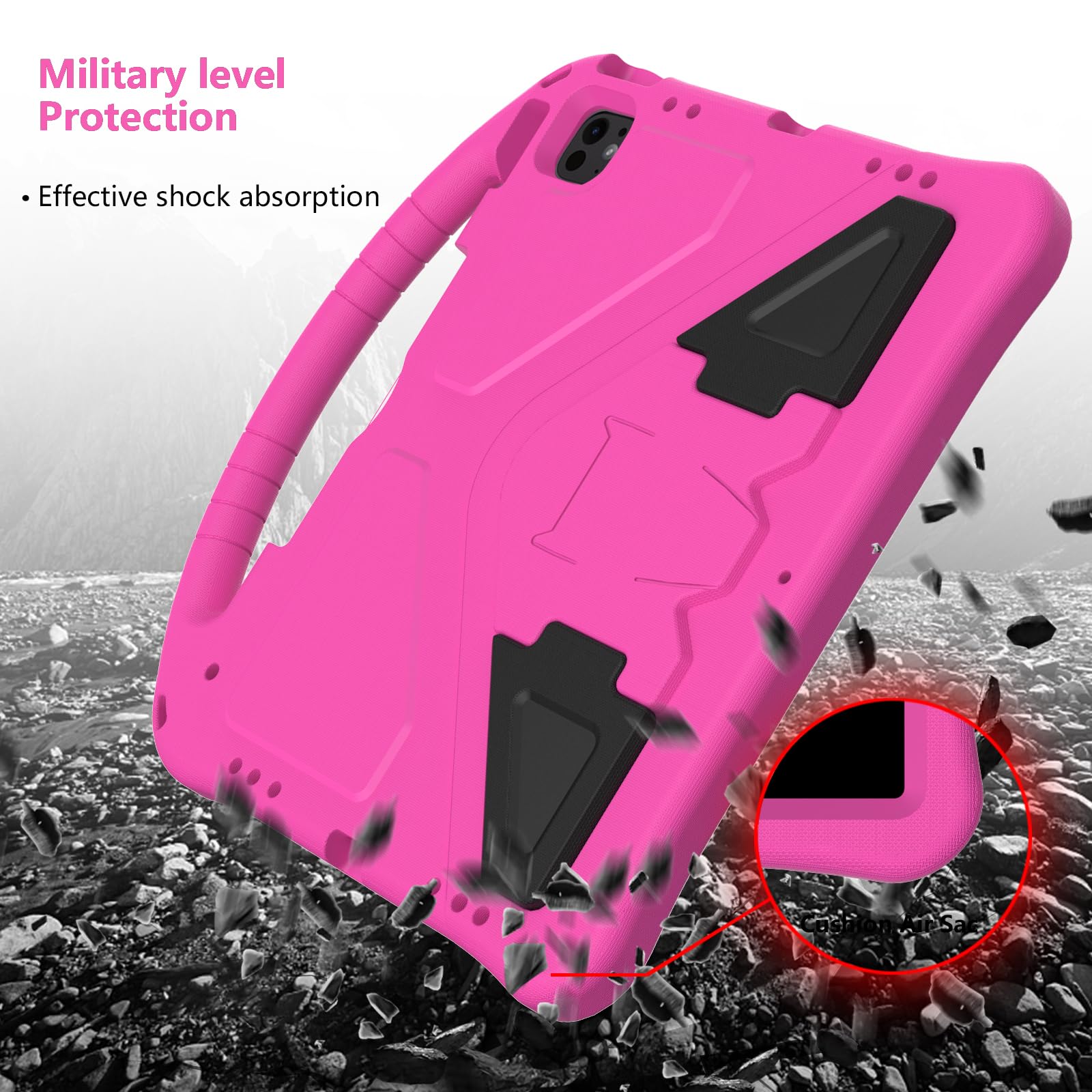 Funda infantil para iPad Air de 13 pulgadas M2 2024 y iPad Pro de 13 pulgadas M4 2024 y iPad Pro 12.9 funda de 6ª/5ª/4ª/3ª generación (2022/2021/2020/2018) con soporte/asa/soporte para