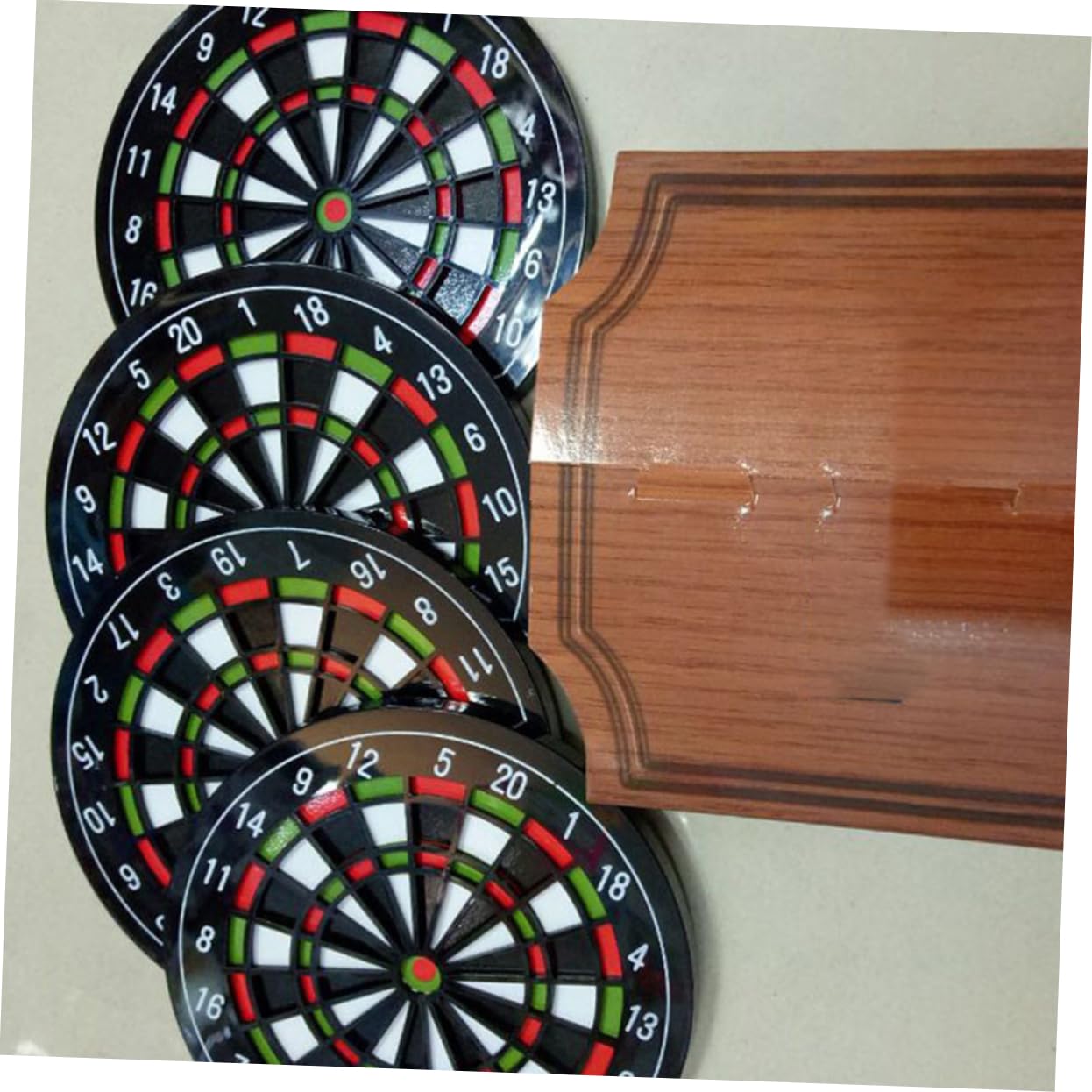 Mikinona 8pcs Dartboard Design Coasters - ABS Plastic Drink Coasters For Table Protection - View #2