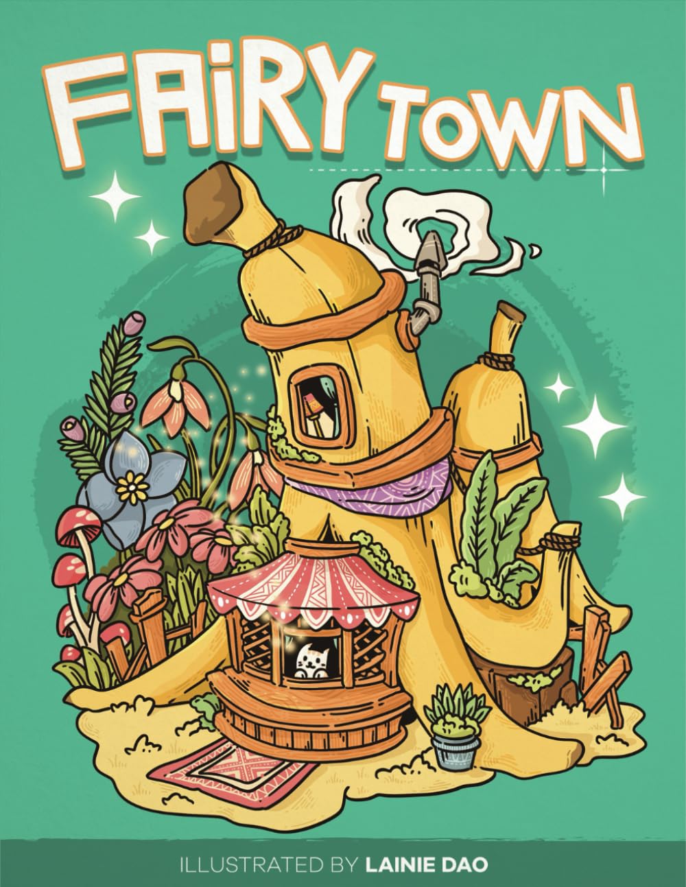 Fairy Town: Explore the Mystery World with Adorable Creatures - Coloring Book for Adults & Teens