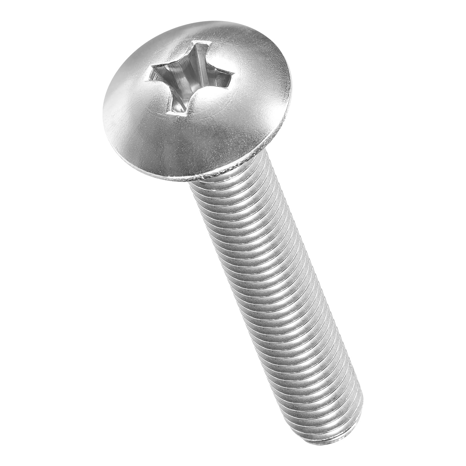 METALLIXITY Machine Screws Phillips Head(M8-1.25x50) 15Pcs, 304 Stainless Steel Round Head Phillips Drive Furniture Bolts