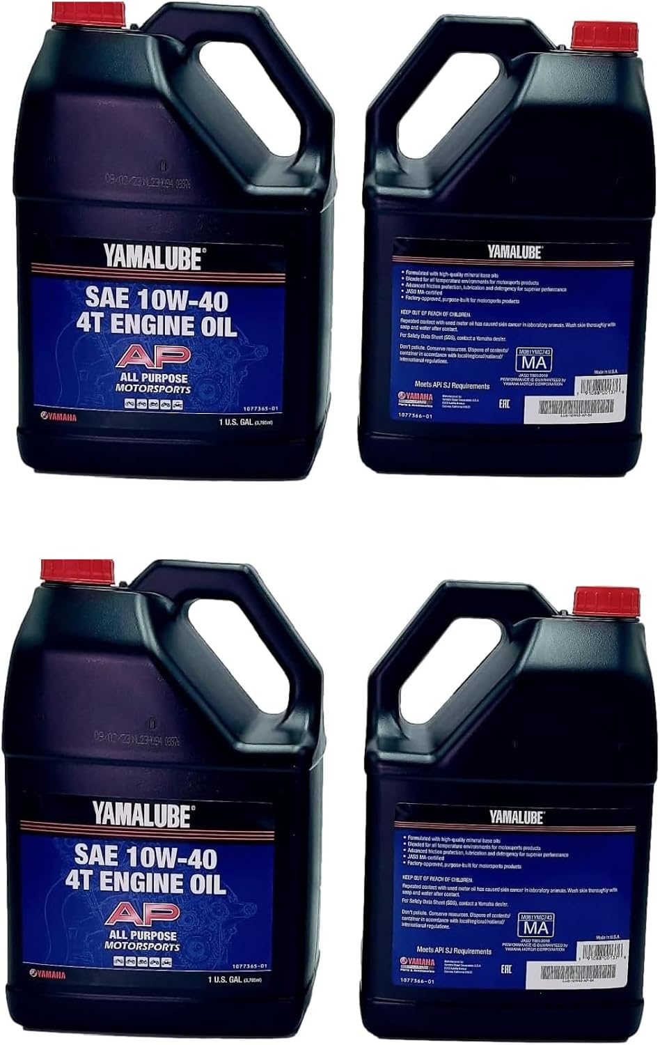 Yamaha Yamalube 10W-40 Motorsports AP 4-Stroke Engine Oil- 1 Gallon, #LUB-10W40-AP-04