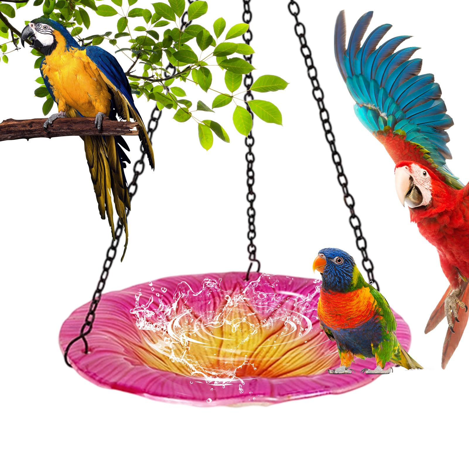 Baño para pájaros de flor de 8 pulgadas para decorar jardines y balcones exteriores