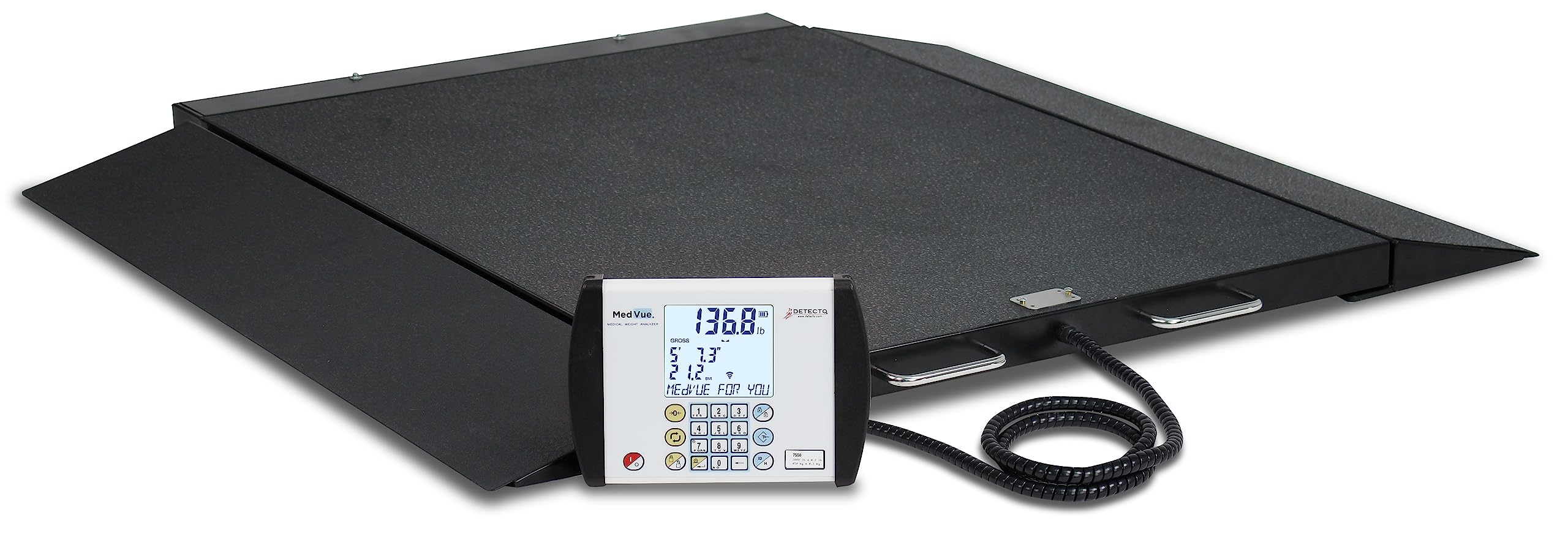 Detecto BRW1000-C-AC Wheelchair Scale Portable Digital 1000 lb x 2 lb 450 kg x 1 kg BT WiFi