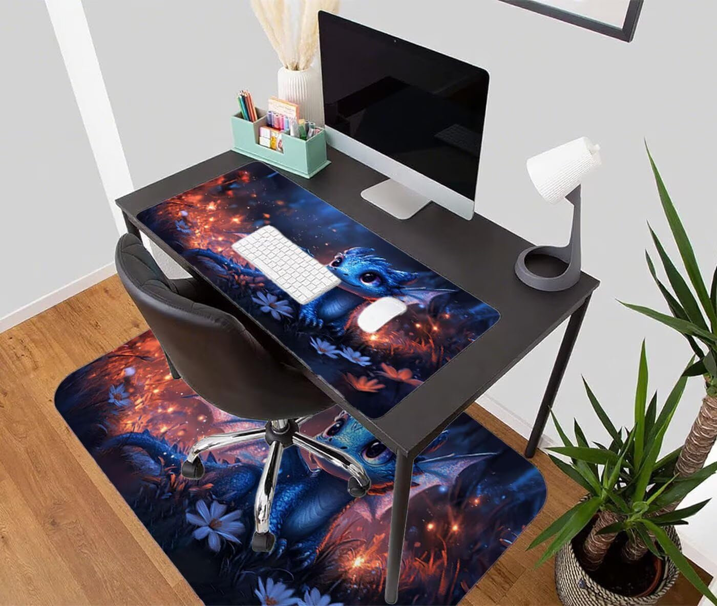 Duża podkładka pod mysz dla graczy XXL 1200 x 400 mm podkładka pod mysz, dinozaur pod ręką biurko zwierzę antypoślizgowa wodoodporna podkładka pod mysz z krawędziami do pracy, gier, biura, prezenty