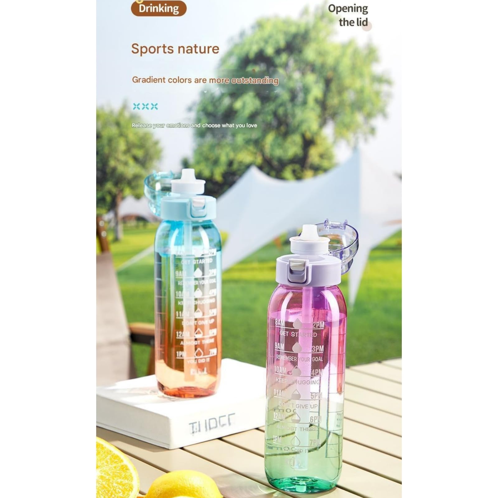 1000 ml Sport-Wasserflasche mit Strohhalm, hochwertiger Fitnessbecher, auslaufsicheres Design für Fitnessstudio, Outdoor und Hydratationsbedarf