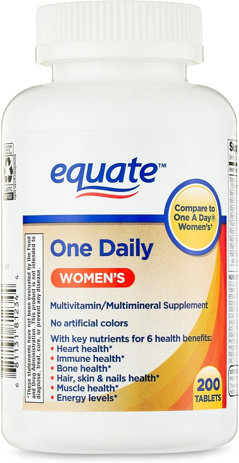 One Daily Women's Multivitamin/Multimineral Supplement Tablets for Women's Health, 200 Count