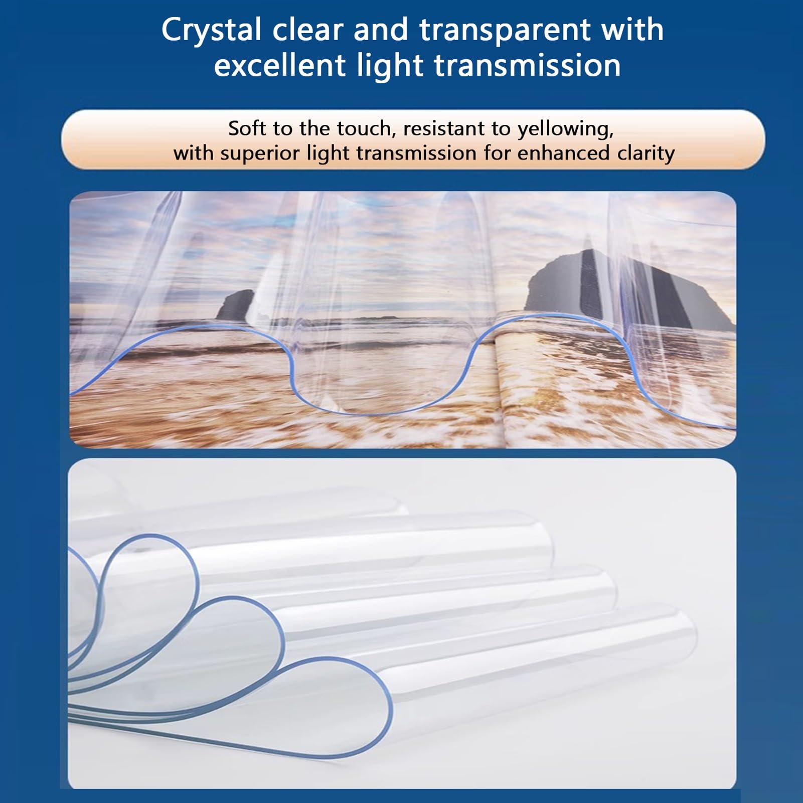 Rideau Industriel à Lanières Lamelles Lisse Lot Bandes Plastique Rideaux Transparents en PVC pour Congélateur Porte D'entrée du Salon(75x240cm/29.53x94.49in)