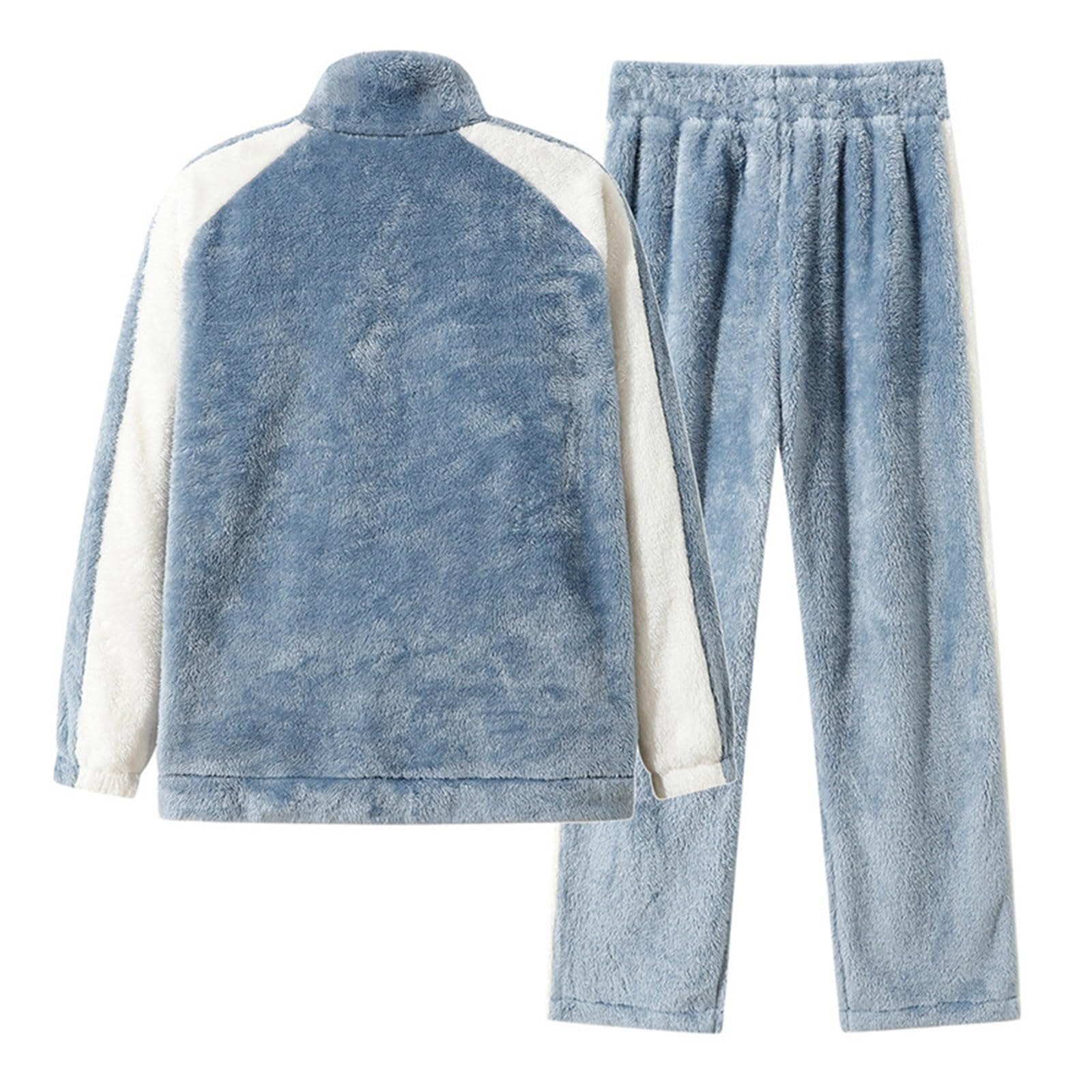 Pijama para hombre largo de invierno de forro polar, pijamas de dos piezas, ropa de casa, traje de dormir de felpa, conjunto de pantalones de dormir de franela suave, ropa de dormir, ropa de