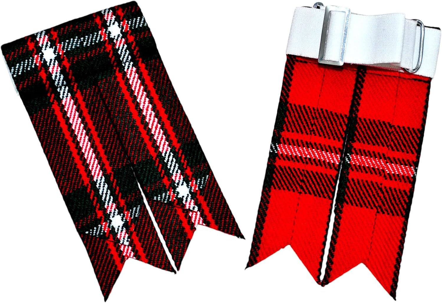 Tartan Kilt Hose Sock Flashes with Heavy Buckle Adjusters