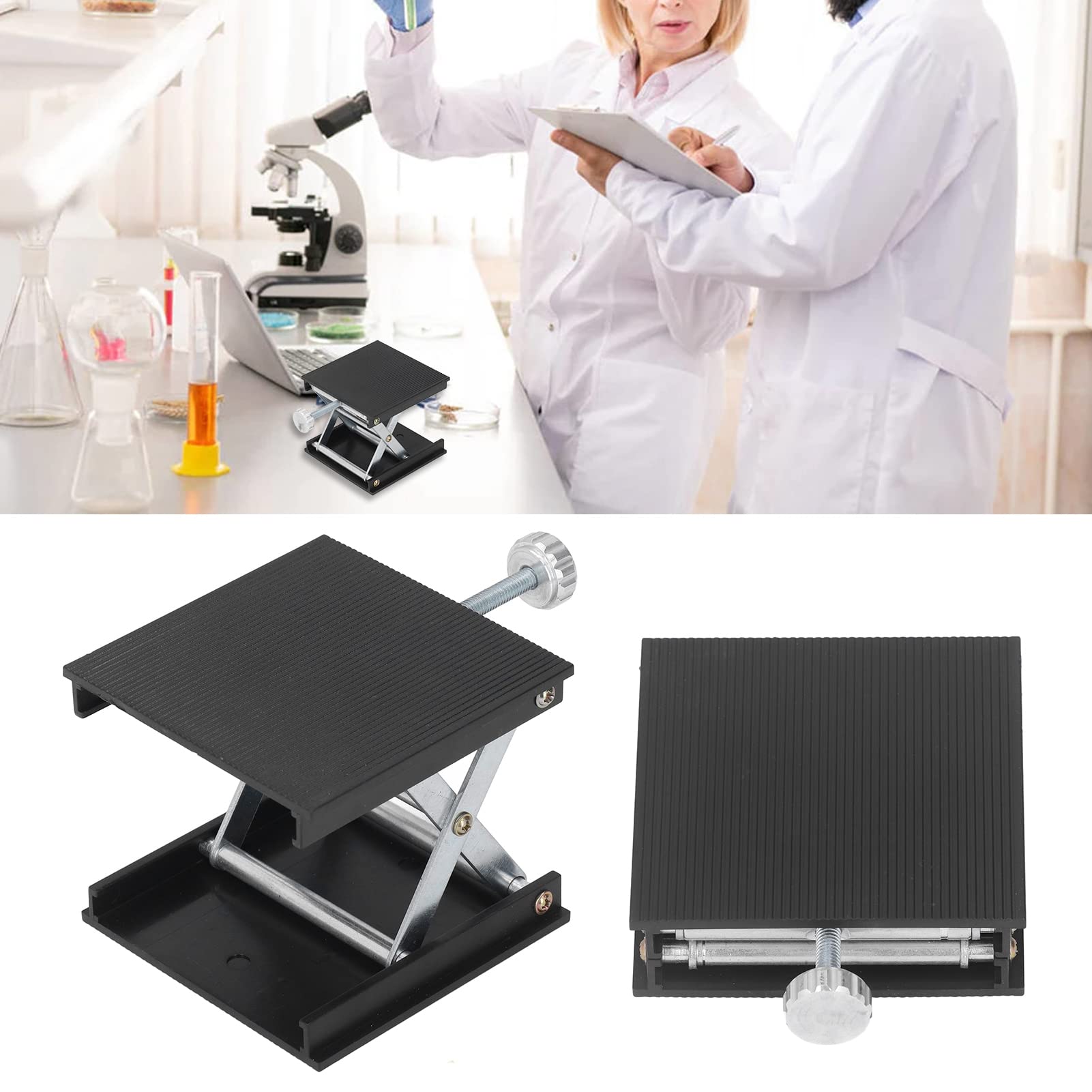 Support De Niveau Laser Réglable Aramox - Plateforme De Levage 90x90mm En Alliage D'Aluminium Robuste Pour Outils De Mesure Et Laboratoire