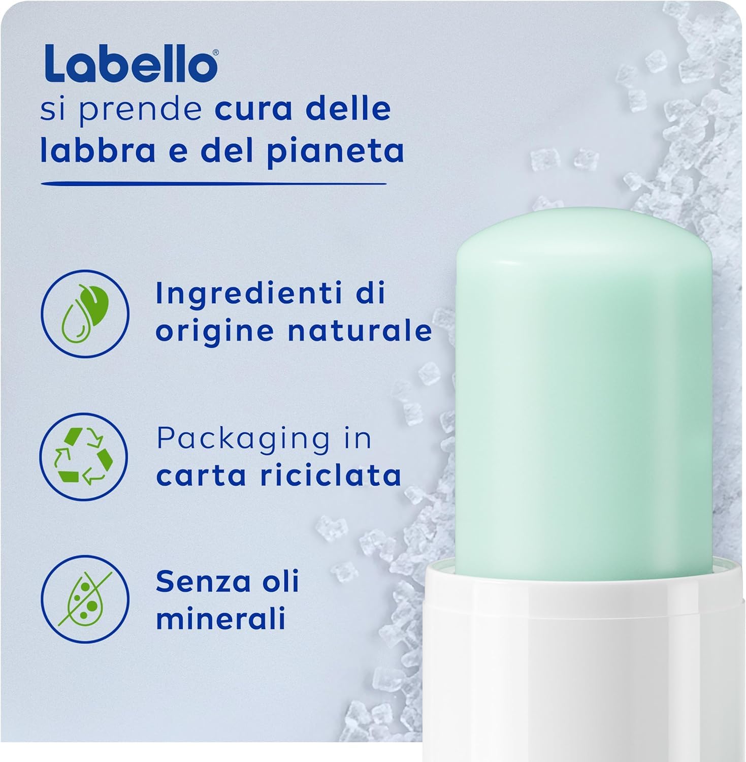 Labello Scrub Idratante Aloe Vera 4.8 g, Scrub Labbra con particelle esfolianti, aloe vera bio e vitamina E, Scrub labbra esfoliante senza oli minerali e microplastiche
