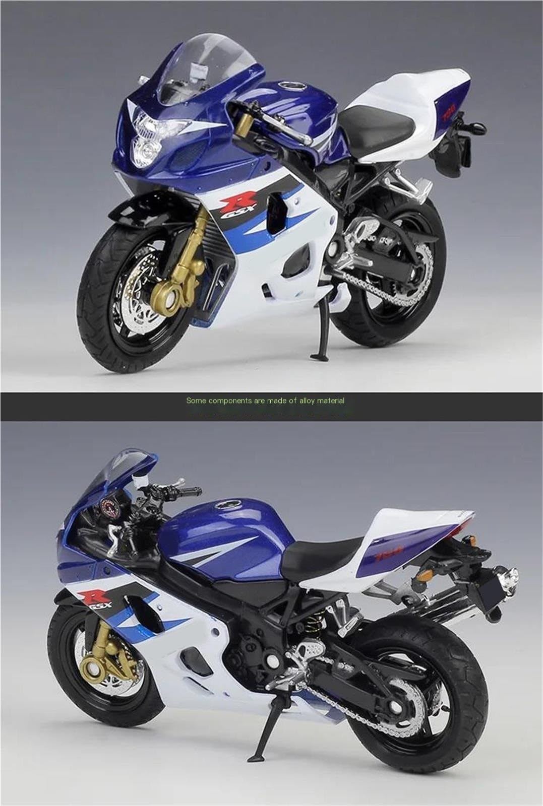 Modello Di Motocicletta In Lega Simulazione 1:18 Per Suzuki Gsx-r750 R 750 Con Sfondo Base Della Scena Moto Club