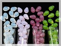 Vista 32 de Cuentas de vidrio checo de 50 piezas, 6 x 9 mm, en forma de lágrima, color rosa claro, Rosaline 70120