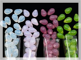 120+ Bead Kit of 6 x 9 mm Pendant Drop Beads - Teardrop Glass Beads for Jewellery M…