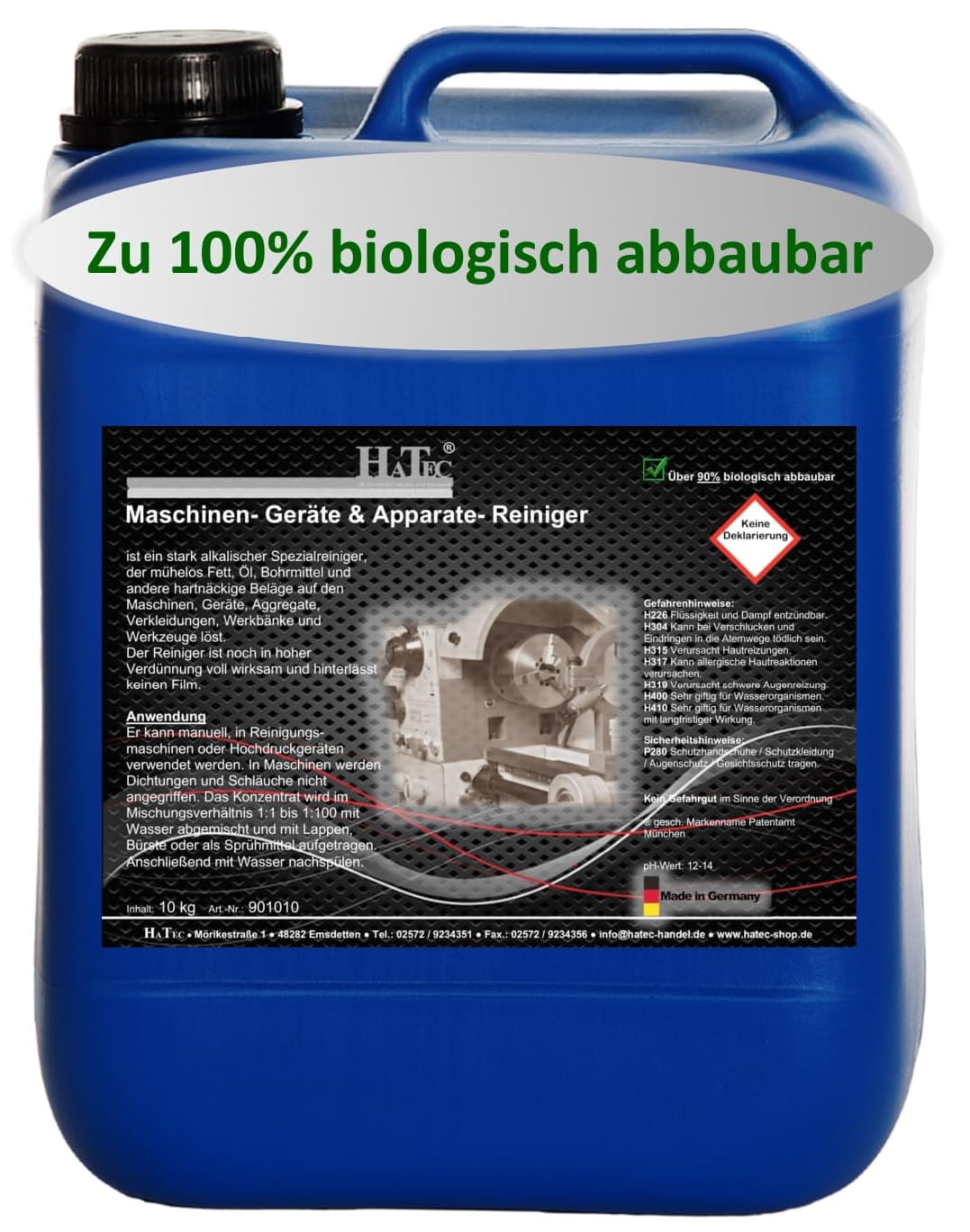 Maschinen- Geräte & Aggregate-Reiniger 10-kg, für Maschinen, Geräte und Aggregate, über 90% biologisch abbaubar.