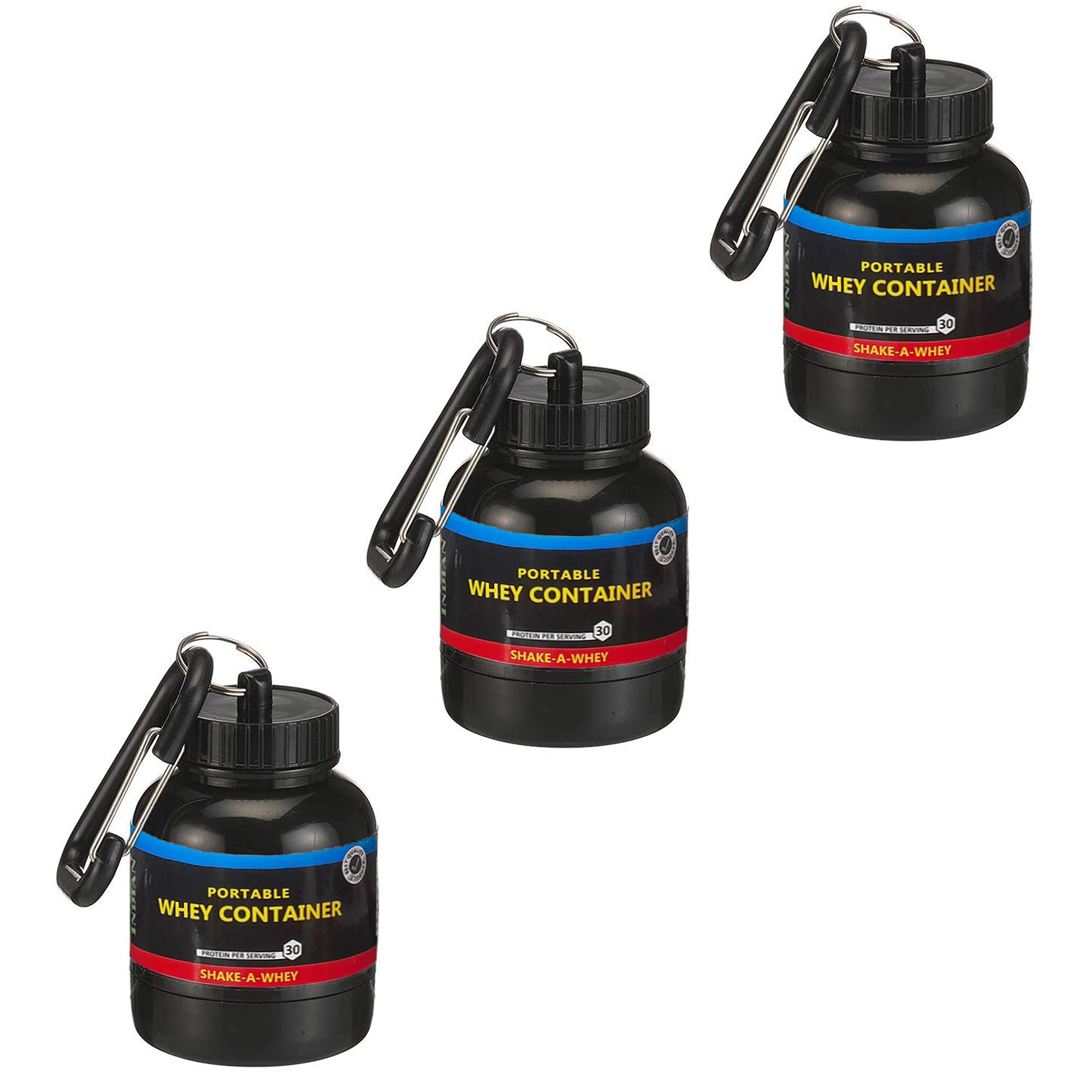 Amazing Whey loader Protein Carry Funnel Portable Protein Funnel Whey or Supplement Powder Combo Pack of 3 Carrying Whey Funnel and Container Box with Key-Chain (Black-3)-image-10