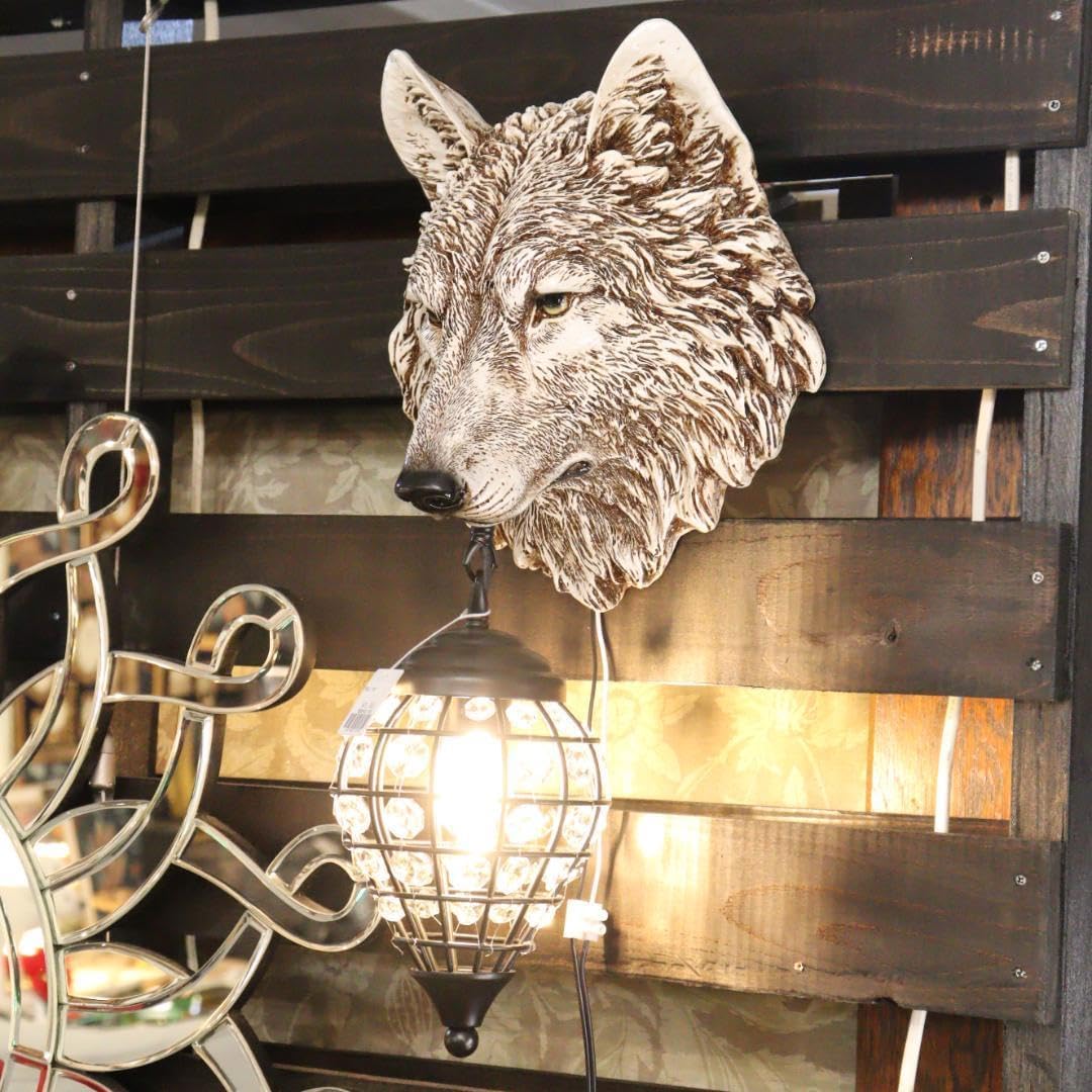 ウォールランプ 狼 アニマルヘッドオブジェ ライト ウォールランプ 狼 アニマルヘッドオブジェ ライト ウォールランプ 狼