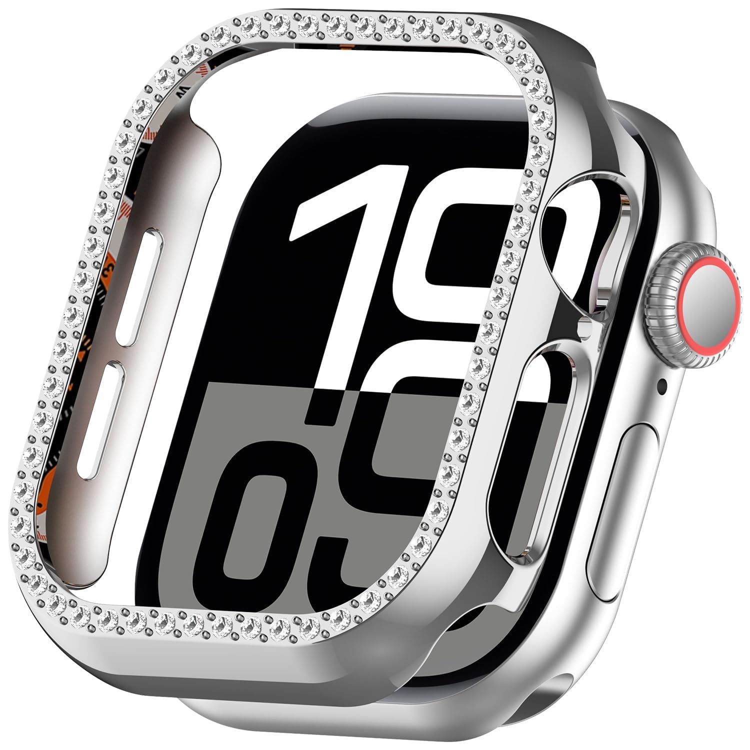 Dl3 Mobilak Bling Case Without screen protector for Apple Watch Series 10 46mm, Hard PC Frame Case, Crystal Diamonds Bumper Cover for Women Girls, Slim Protective Cover for iWatch 10 46mm