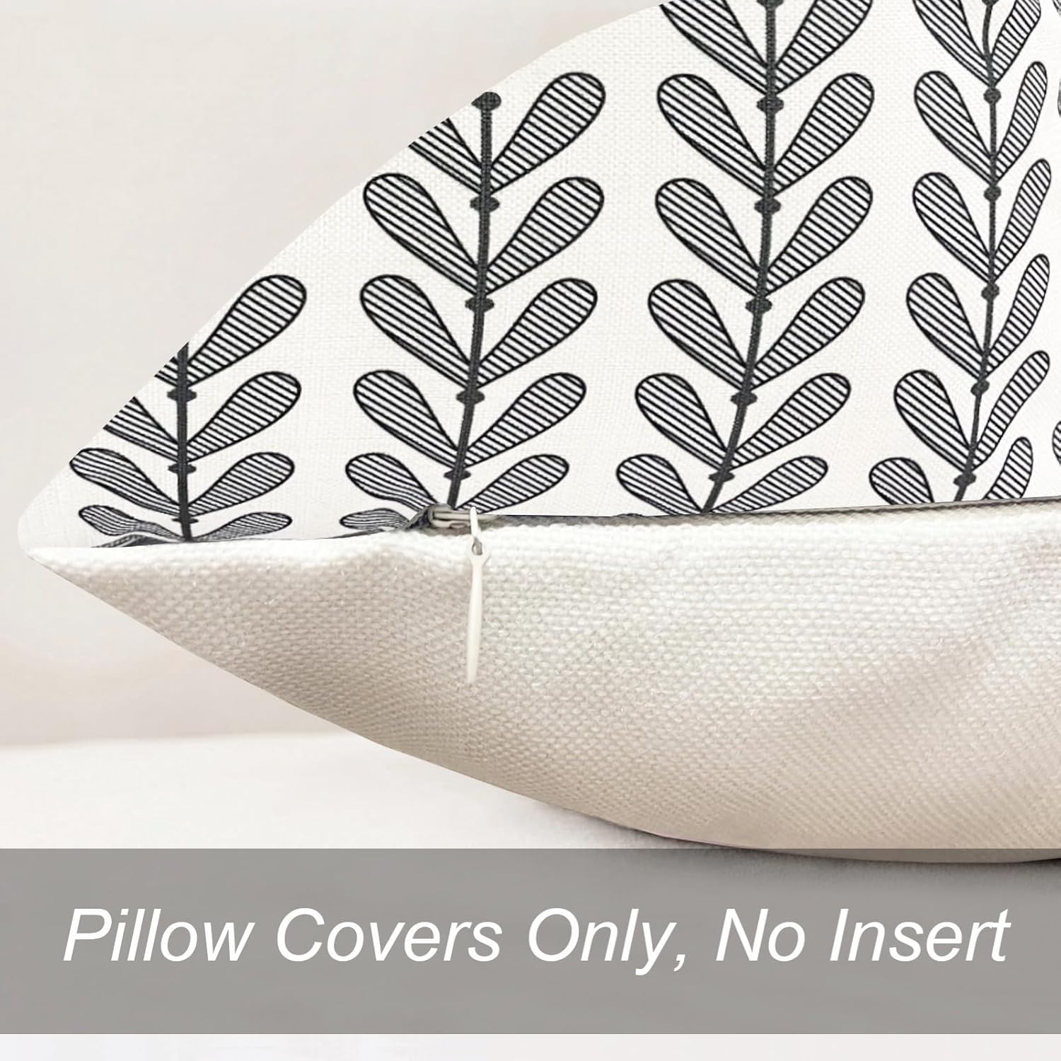 Decorative Throw Pillow Covers Set of 2 Black Pillow Covers 18x18 Inch Throw Pillow Cover Linen Pillowcase Modern Boho Farmhouse Outdoor Pillow Covers for Couch Sofa Bed Living Room - Image 6