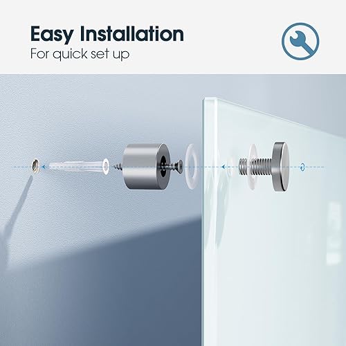 Miniatura 6 de MaxGear Pizarra blanca magnética de cristal de borrado en seco de 60 x 40 pulgadas, pizarra blanca grande sin marco con 1 borrador, 3 marcadores y 6