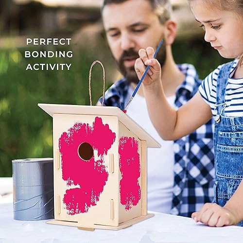 Miniatura 7 de 12 casas de pájaros de madera manualidades para niñas y niños juego de artes y manualidades a granel para niños 12 kits de casa de pájaros de madera