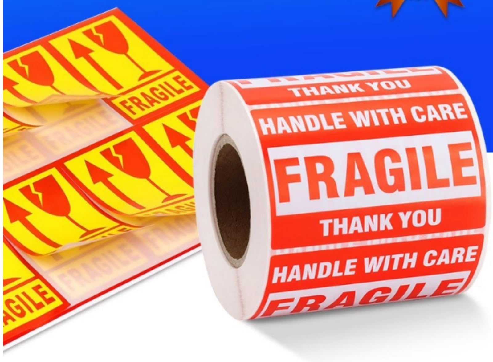 Étiquettes Rouge Fragile, Autocollants Avertissement Colis
